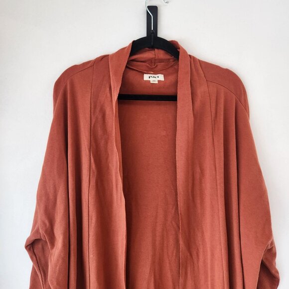 Pact Burnt Orange Duster Open Front Cardigan 100% Organic Cotton XL/XXL - Picture 4 of 9